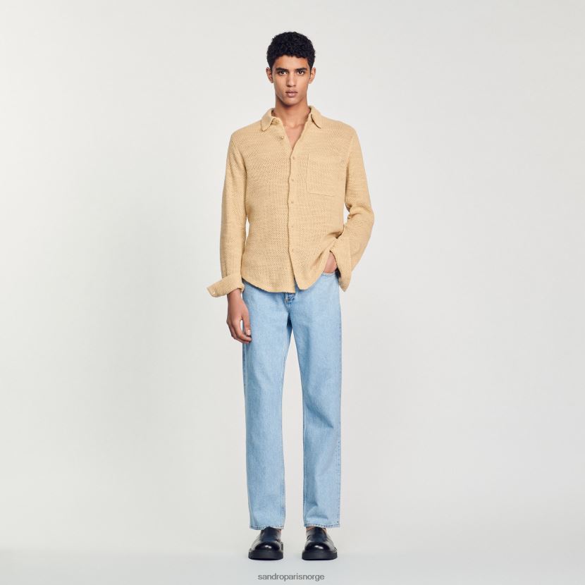 menn Sandro Paris sand mesh skjorte klær 6FN4LH817