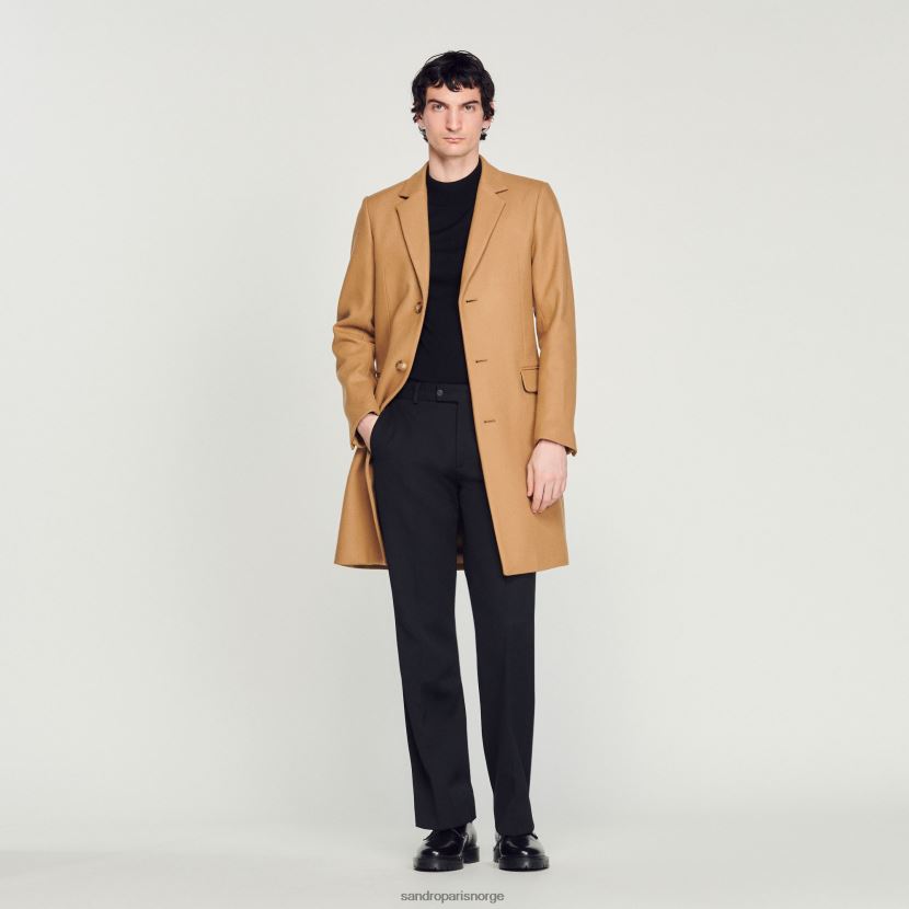 menn Sandro Paris beige ullfrakk klær 6FN4LH607