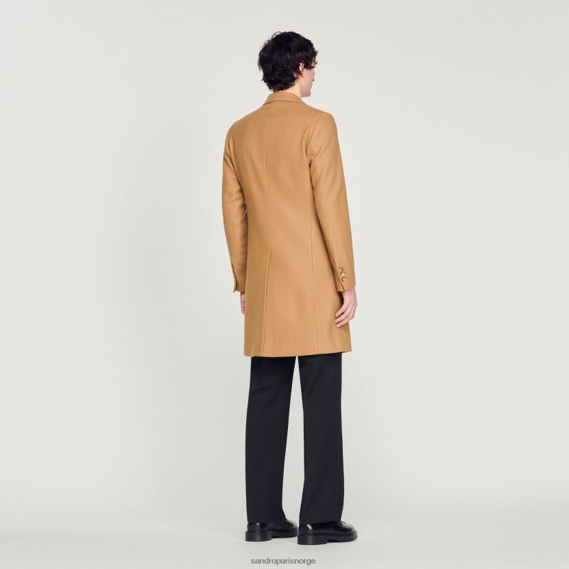 menn Sandro Paris beige ullfrakk klær 6FN4LH607