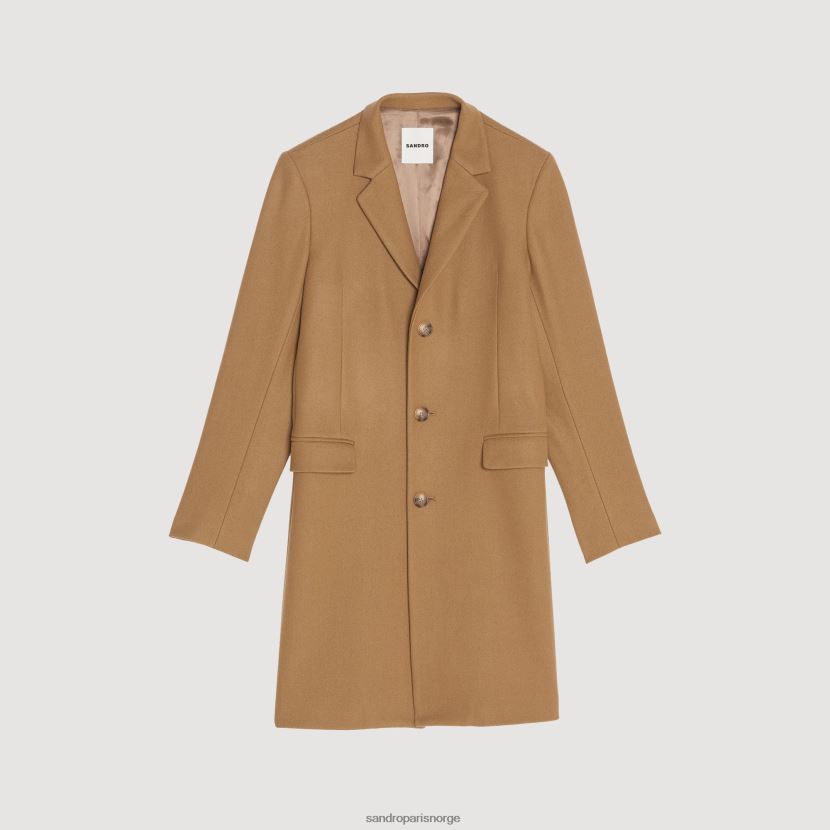 menn Sandro Paris beige ullfrakk klær 6FN4LH607
