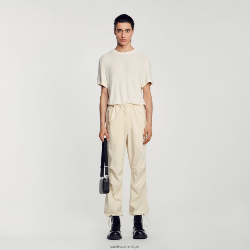 menn Sandro Paris ecru t-skjorte med rund hals klær 6FN4LH585