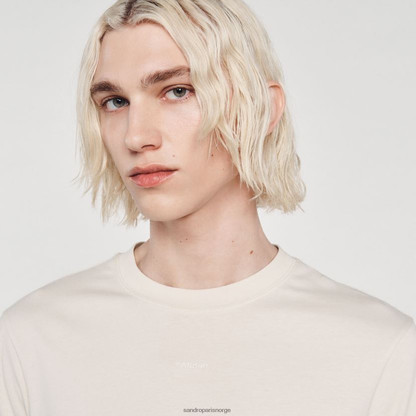 menn Sandro Paris greige brodert t-skjorte klær 6FN4LH712