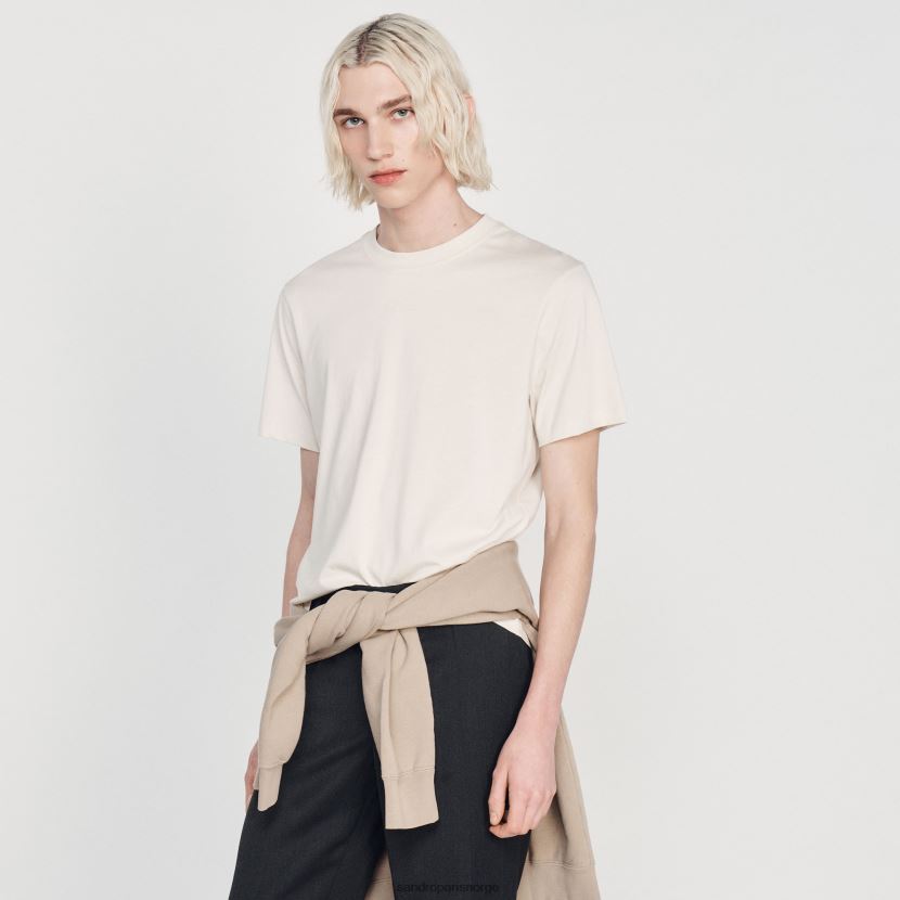 menn Sandro Paris greige brodert t-skjorte klær 6FN4LH712