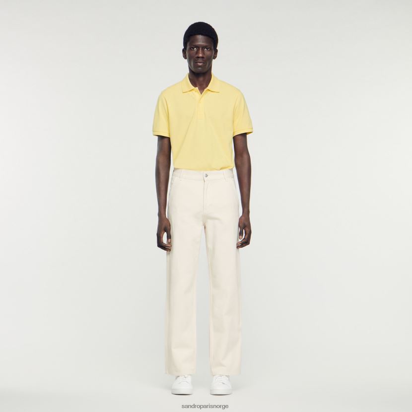 menn Sandro Paris gul poloskjorte med gummilogo klær 6FN4LH733