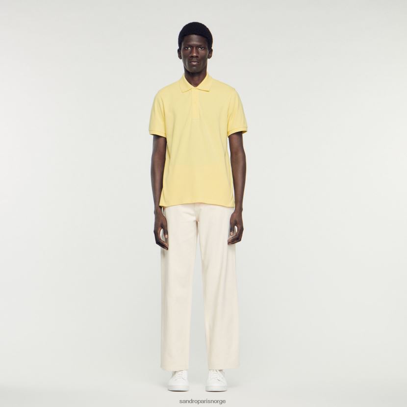 menn Sandro Paris gul poloskjorte med gummilogo klær 6FN4LH733