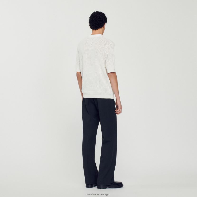 menn Sandro Paris hvit kortermet pologenser klær 6FN4LH763
