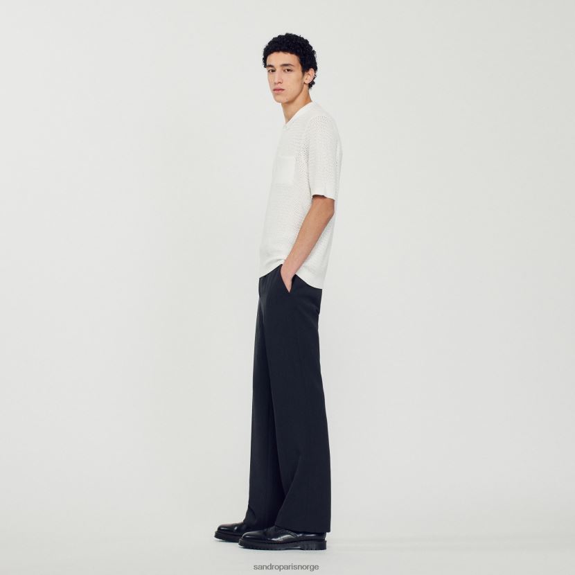 menn Sandro Paris hvit kortermet pologenser klær 6FN4LH763