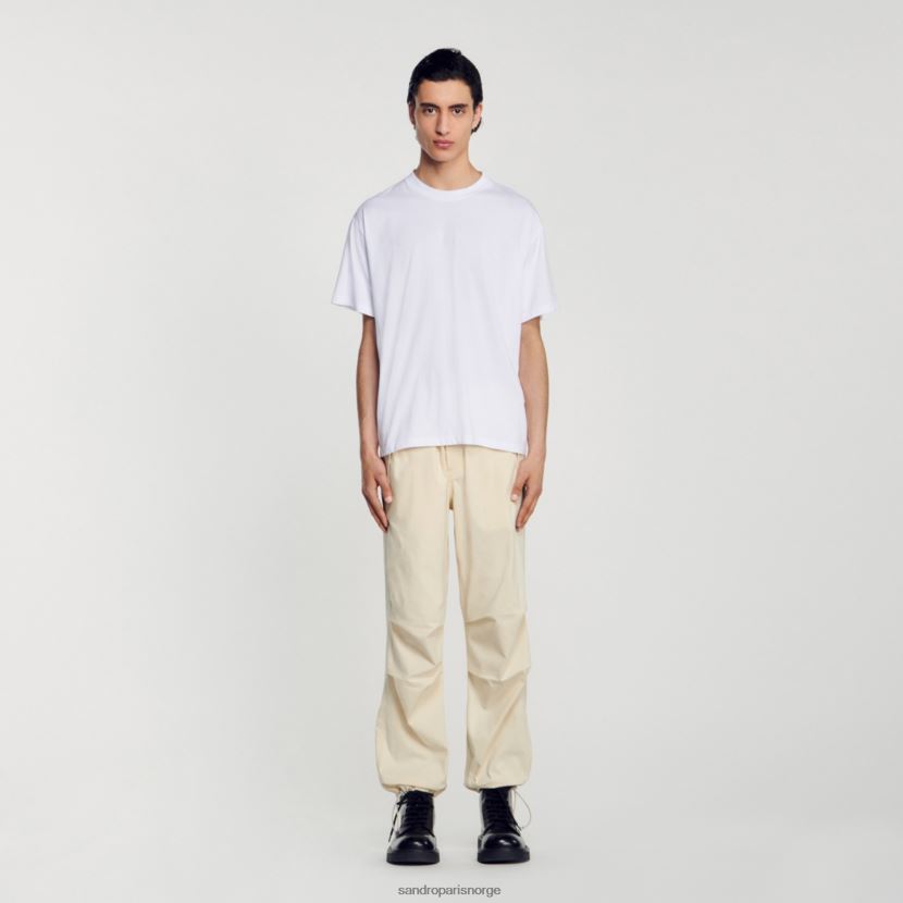 menn Sandro Paris hvit t-skjorte med gummilogo klær 6FN4LH806