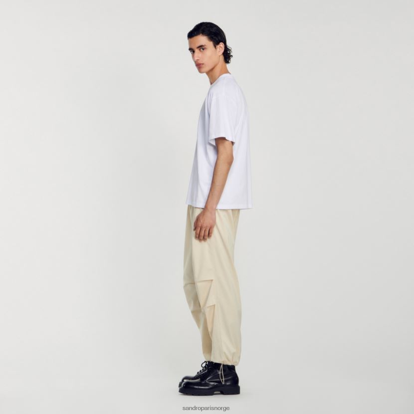 menn Sandro Paris hvit t-skjorte med gummilogo klær 6FN4LH806