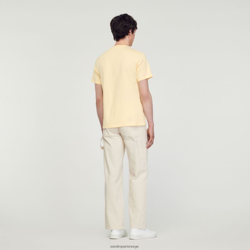 menn Sandro Paris krem t-skjorte med blomsterlapper klær 6FN4LH720