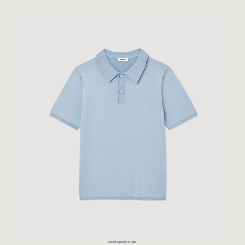 menn Sandro Paris én farge kortermet strikket poloskjorte klær 6FN4LH705
