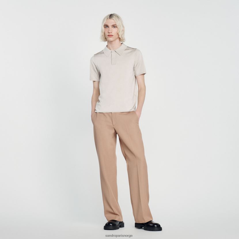 menn Sandro Paris én farge kortermet strikket poloskjorte klær 6FN4LH716