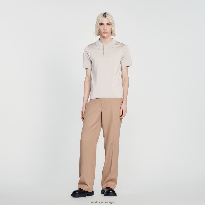 menn Sandro Paris én farge kortermet strikket poloskjorte klær 6FN4LH716