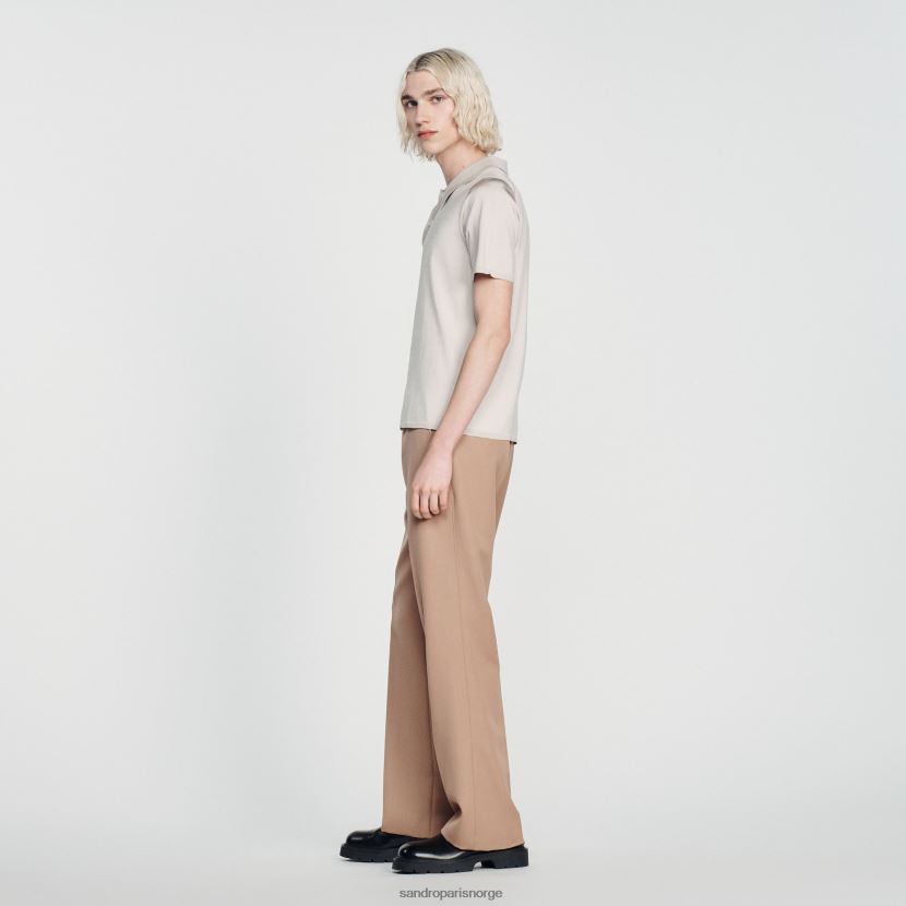 menn Sandro Paris én farge kortermet strikket poloskjorte klær 6FN4LH716