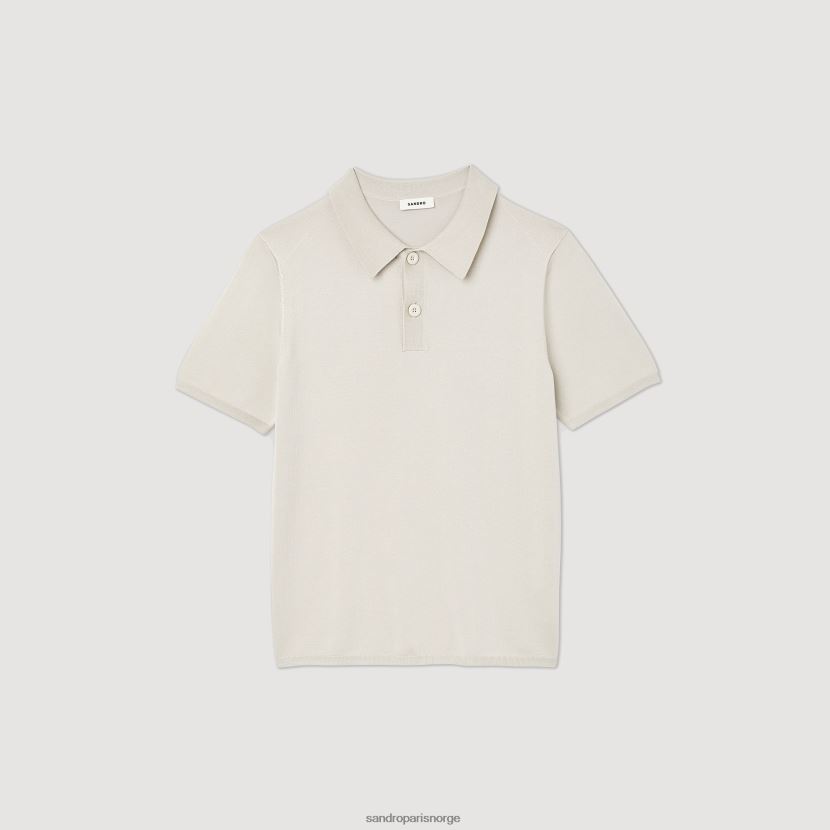 menn Sandro Paris én farge kortermet strikket poloskjorte klær 6FN4LH716