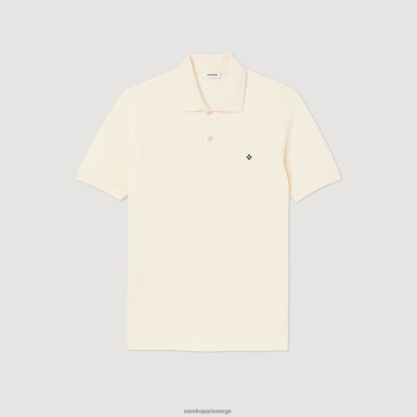 menn Sandro Paris én farge poloskjorte med firkantet korslapp klær 6FN4LH730