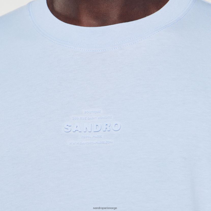 menn Sandro Paris én farge t-skjorte med gummilogo klær 6FN4LH739