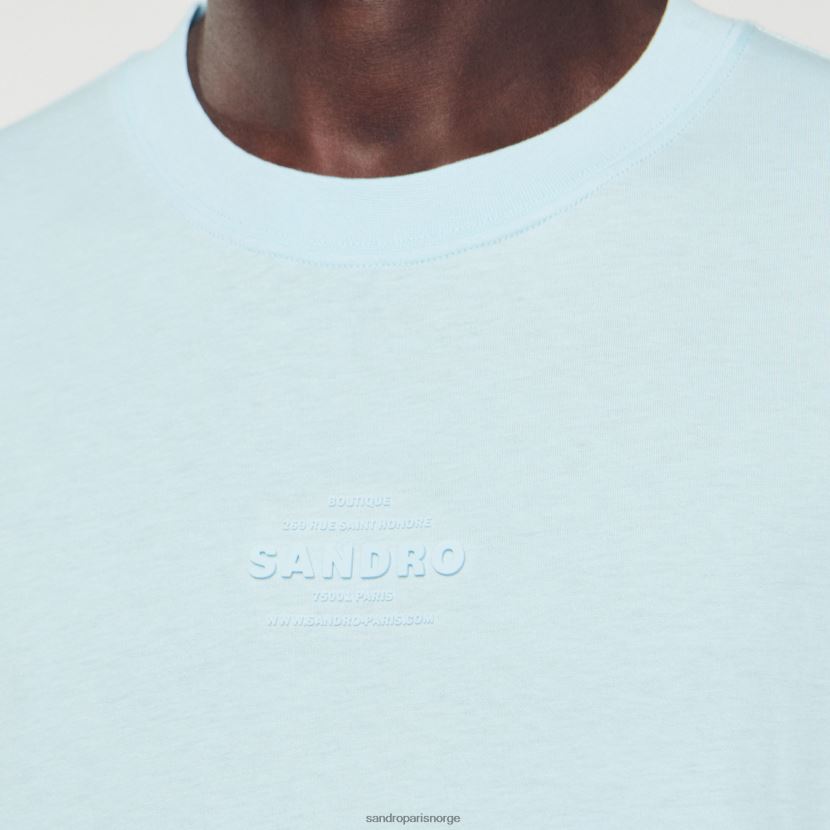 menn Sandro Paris én farge t-skjorte med gummilogo klær 6FN4LH804