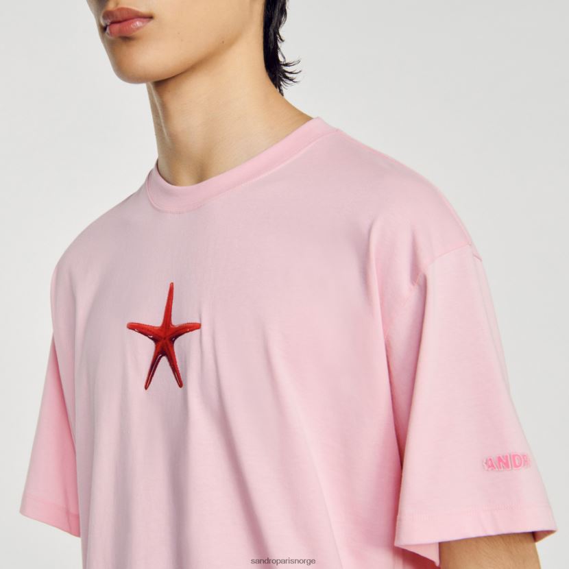 menn Sandro Paris rosa sjøstjerne t-skjorte klær 6FN4LH591