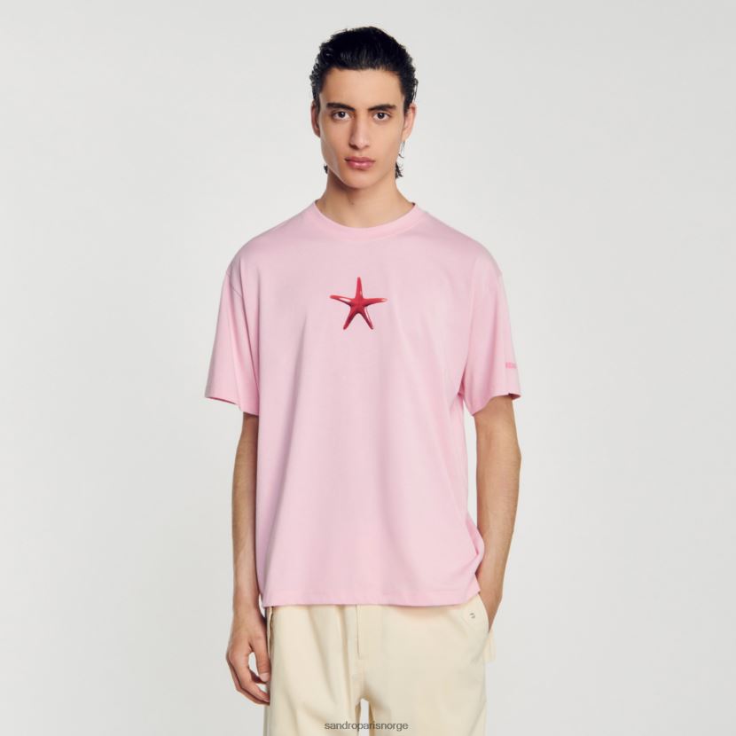 menn Sandro Paris rosa sjøstjerne t-skjorte klær 6FN4LH591