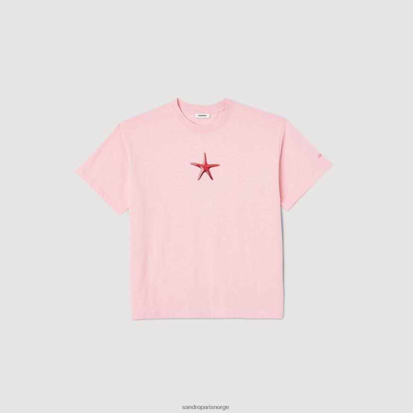 menn Sandro Paris rosa sjøstjerne t-skjorte klær 6FN4LH591