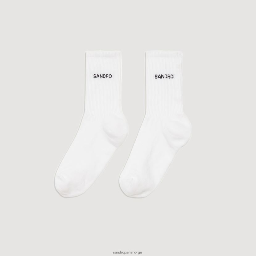 menn Sandro Paris hvit logo sokker tilbehør 6FN4LH843