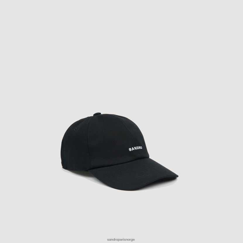 menn Sandro Paris svart brodert caps tilbehør 6FN4LH831
