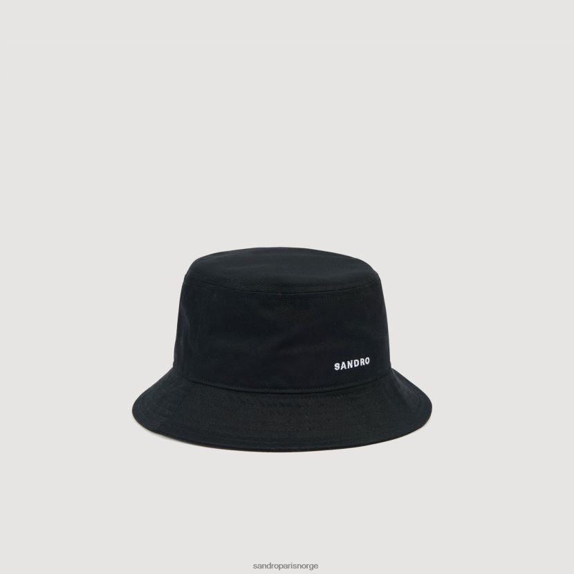menn Sandro Paris svart brodert hatt tilbehør 6FN4LH830