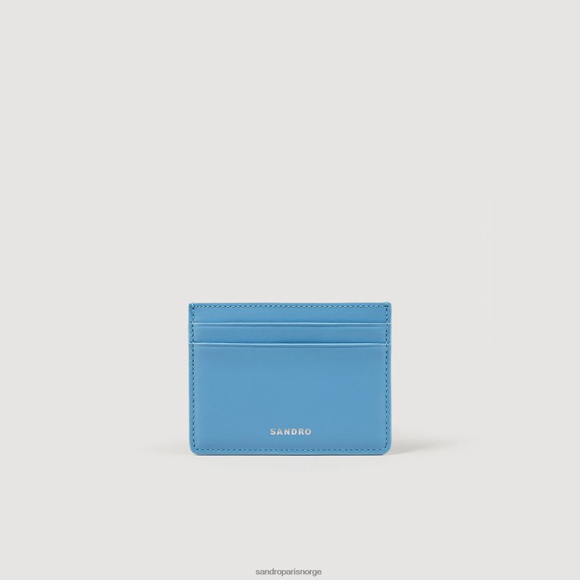 menn Sandro Paris blå kortholder i glatt skinn tilbehør 6FN4LH539