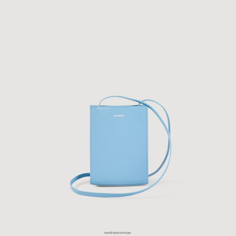 menn Sandro Paris blå liten glatt skinnveske tilbehør 6FN4LH852