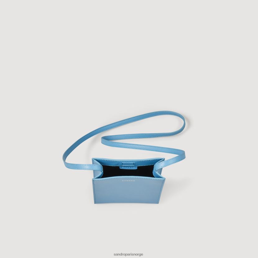 menn Sandro Paris blå liten glatt skinnveske tilbehør 6FN4LH852