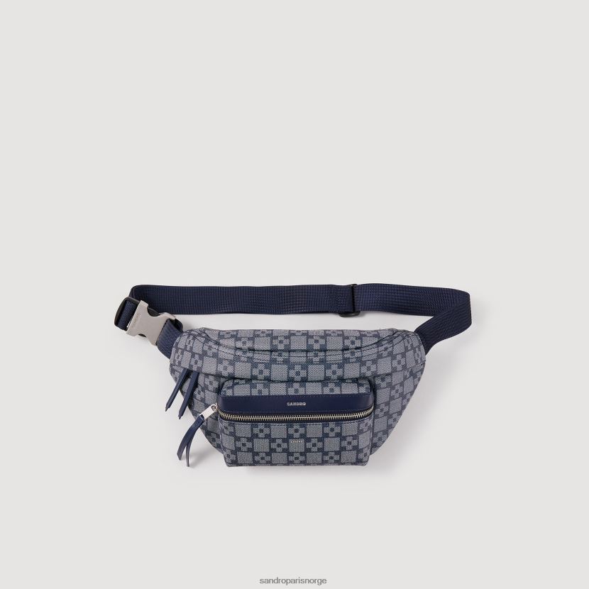 menn Sandro Paris blå monogram belteveske tilbehør 6FN4LH857