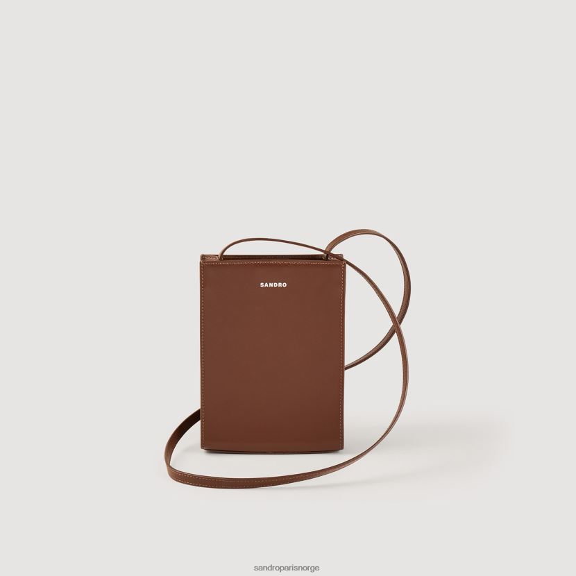 menn Sandro Paris brun liten glatt skinnveske tilbehør 6FN4LH847