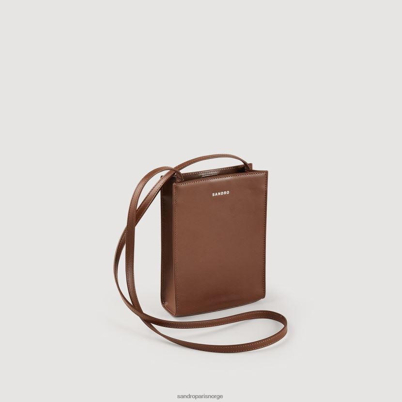 menn Sandro Paris brun liten glatt skinnveske tilbehør 6FN4LH847