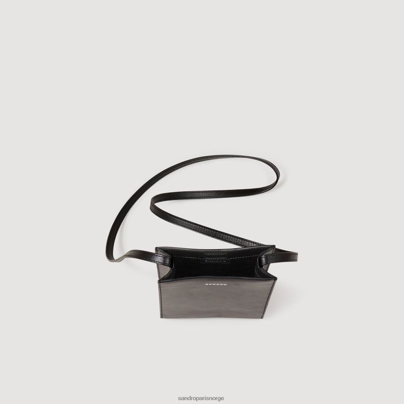 menn Sandro Paris svart liten glatt skinnveske tilbehør 6FN4LH851